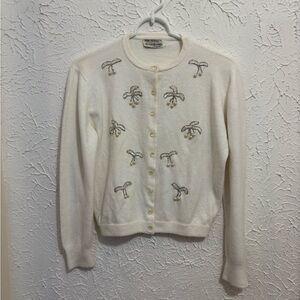 Vintage Cream Embroidered Cardigan